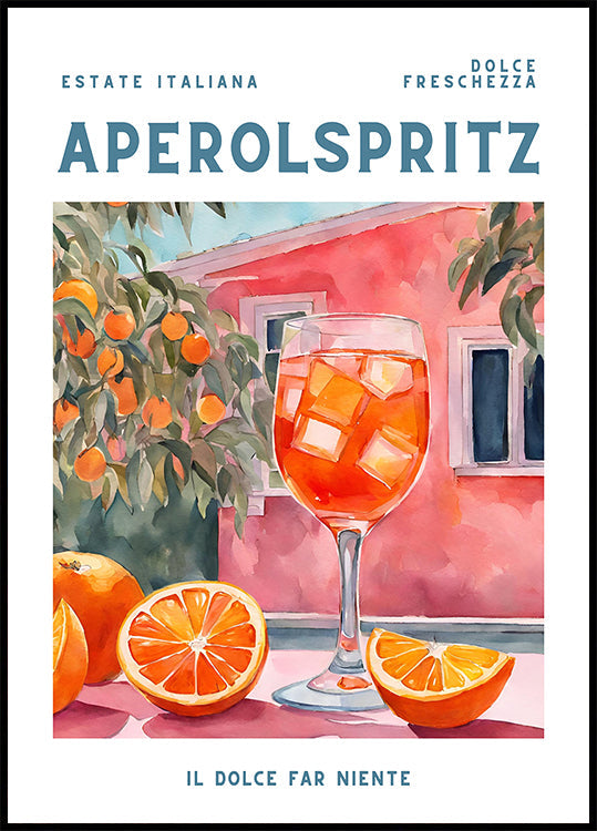 Aperol Spritz, Aquarell, Fresh Plakat