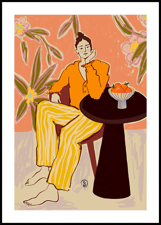 Woman With Oranges Plakat