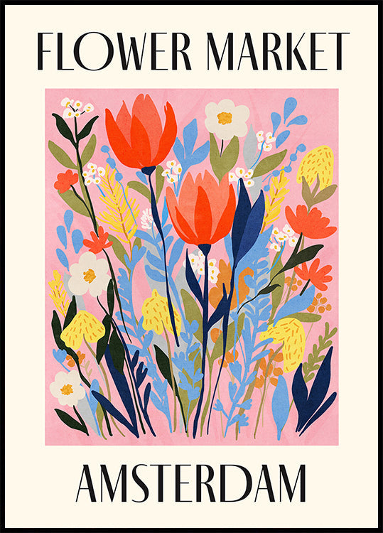 Flower Market Amsterdam Netherlands Plakat