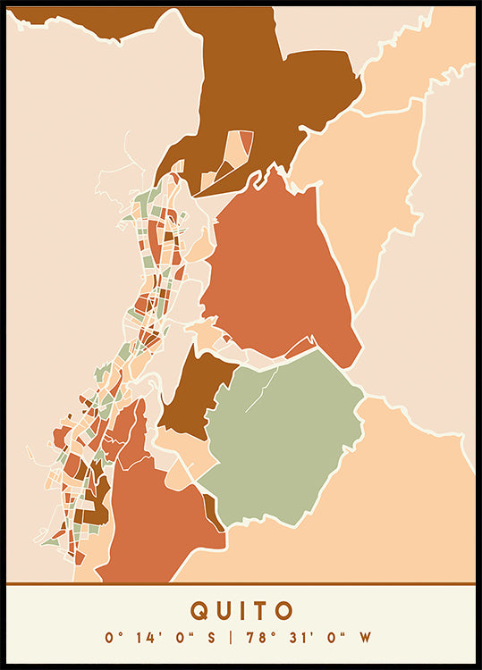 Black Maps Earth Tones 70 Plakat