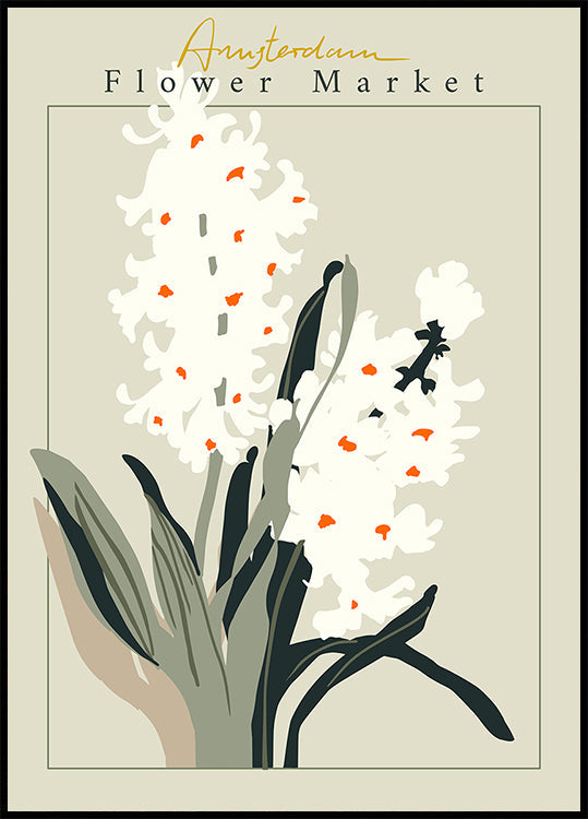 Flower Market Amsterdam Hyacinth Plakat
