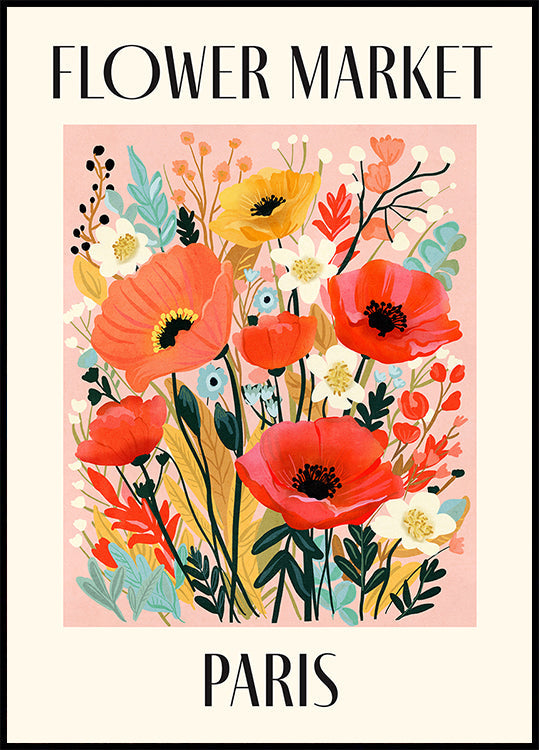 Flower Market Paris France Plakat