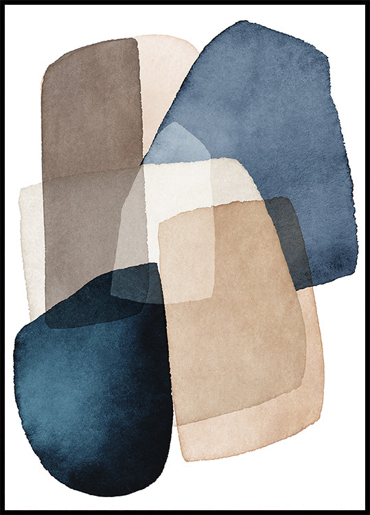 Blue Brown Blocks Plakat