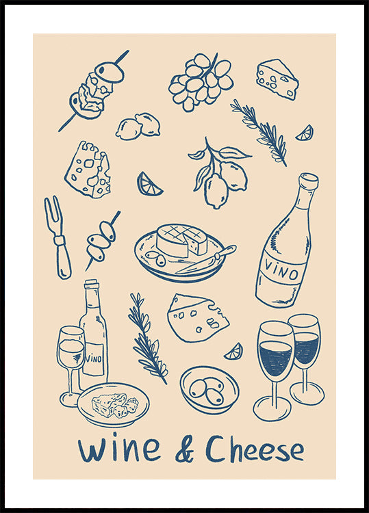 Wine & Cheese Plakat