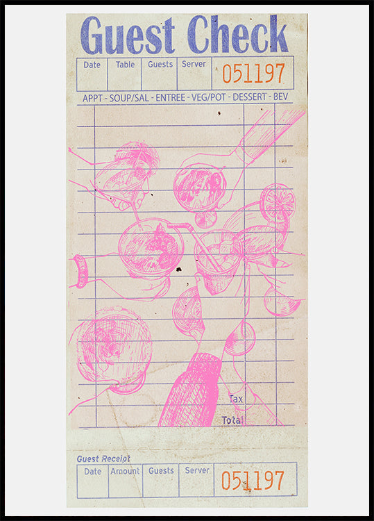 Cheers Guest Check Pink Plakat
