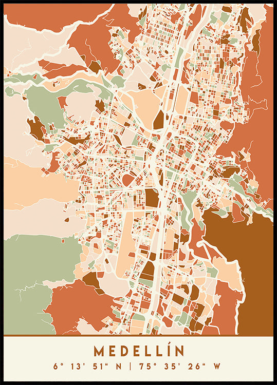 Black Maps Earth Tones 49 Plakat