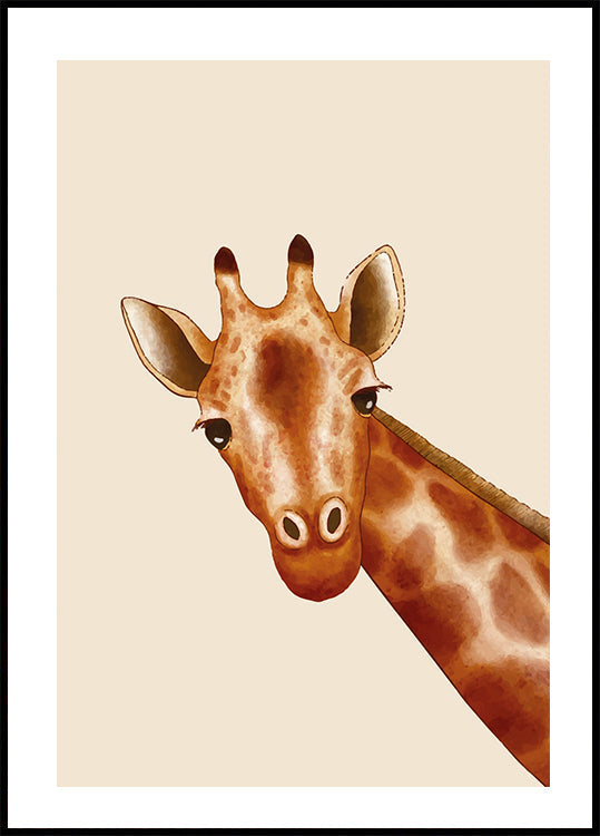 Peekaboo Giraffe Plakat - Posterbox.dk