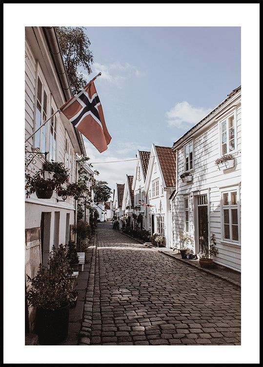 Cozy Street in Norway Plakat - Posterbox.dk