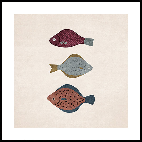 Trio of Fish Forms Plakat