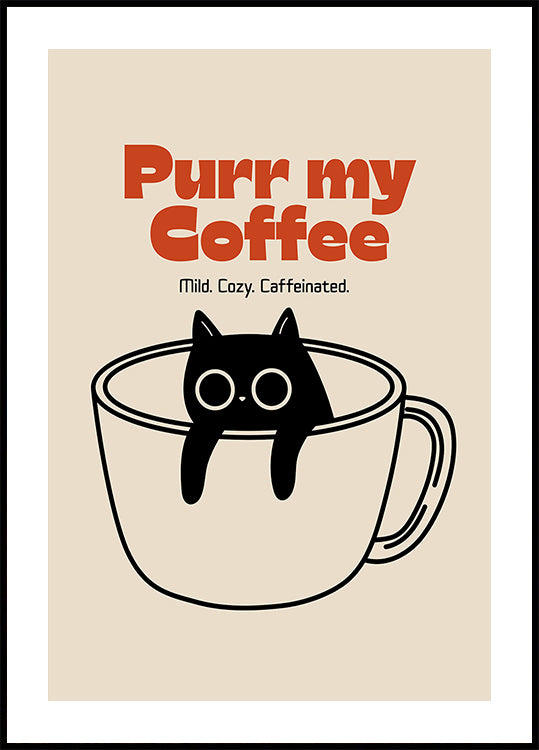 Purr my Coffee Plakat