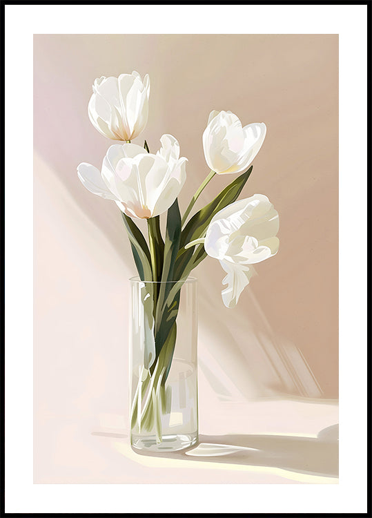 Elegant White Blooms Plakat