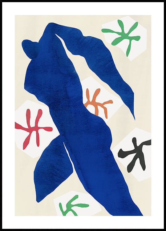 Abstract Blue Figure Plakat