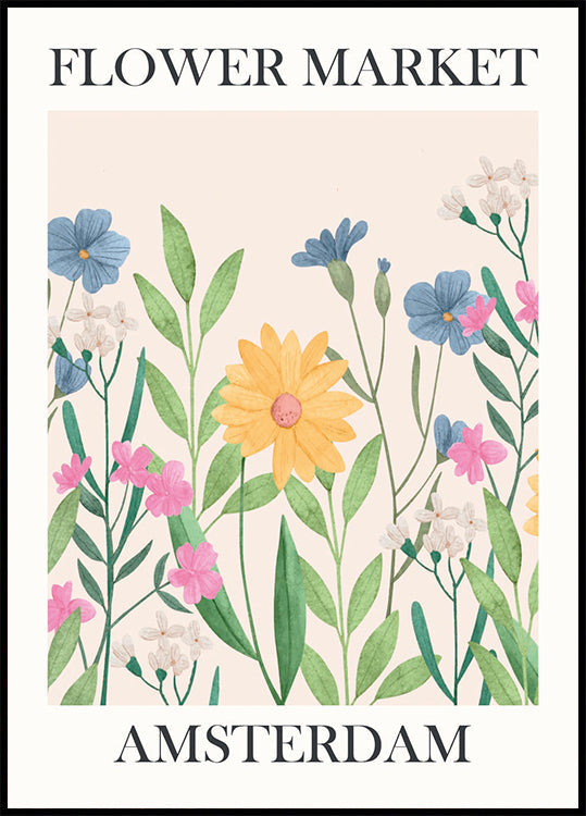 Flower market Amsterdam Plakat - Posterbox.dk