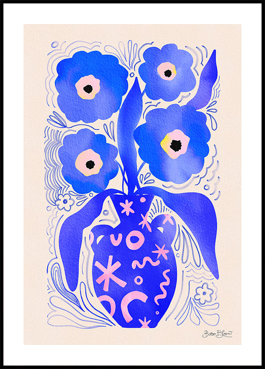 Blue Flowers Matisse Homage Plakat