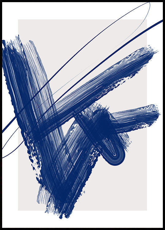 Bold Blue Brushstrokes Plakat