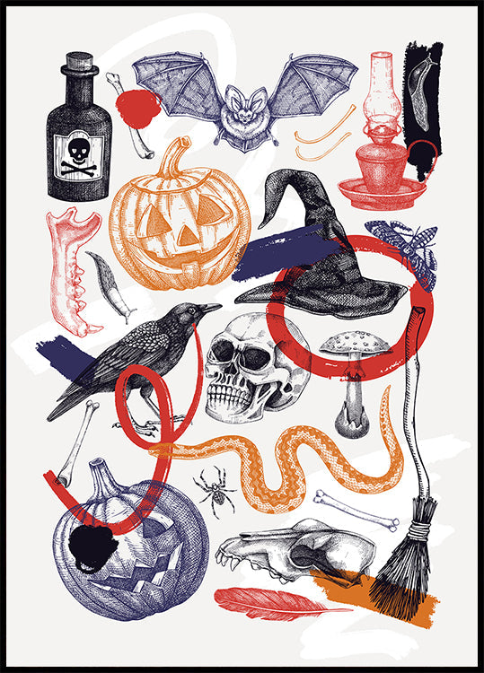 Halloween Collage Art Plakat