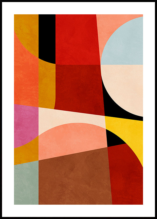 Warm Colors Bauhaus Geometry2 Plakat