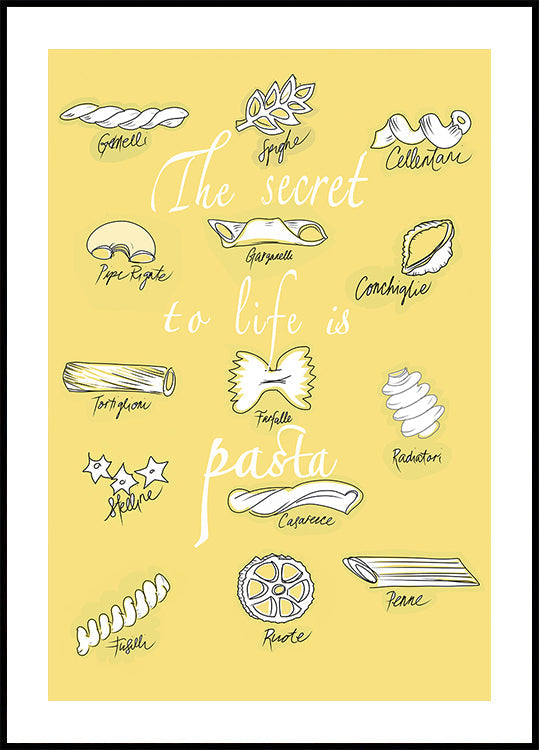 The Secret To Life Is Pasta Plakat