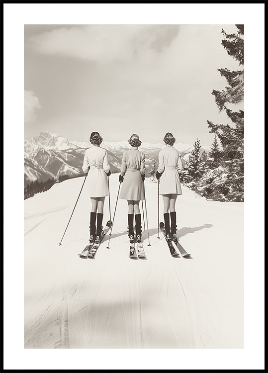 Vintage Glamour Skiers Plakat