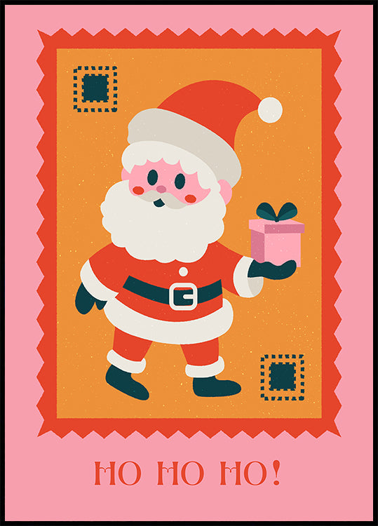 Ho ho ho - Santa Claus with gift Plakat
