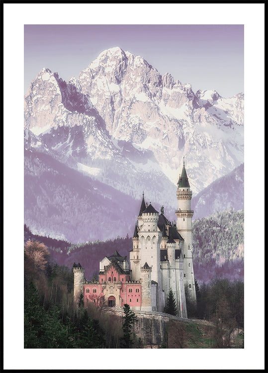 Neuschwanstein Castle and Alpine Mountains Plakat - Posterbox.dk