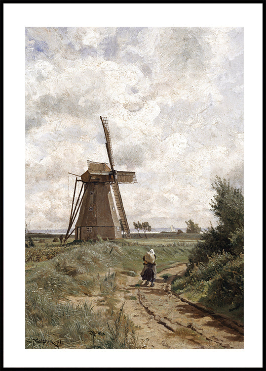 Windmühle Bei Ahrenshoop By Carl Malchin Plakat - Posterbox.dk
