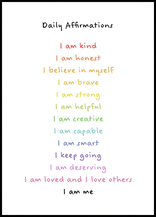 Children's affirmations emotions print 3 Plakat