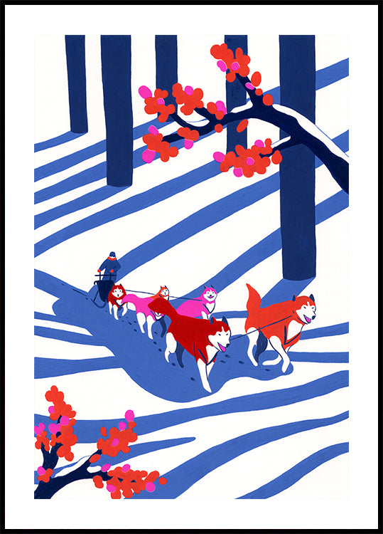 Dog Sled In the Snow Plakat