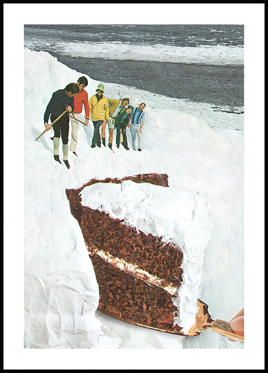 Glacier Calving Cake - Dessert Snow Mountain Plakat