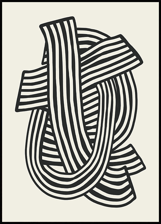 Striped Abstract In Black Plakat
