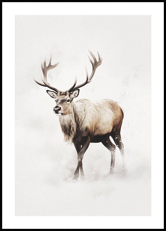 Reindeer In Snow Plakat
