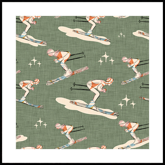 Winter Sports   Retro Vintage Ski Blue.png Plakat