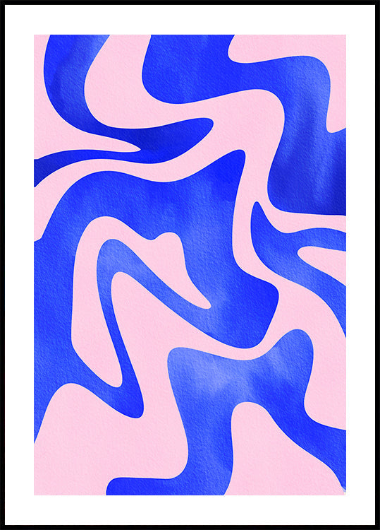 Abstract Blue Wave Plakat