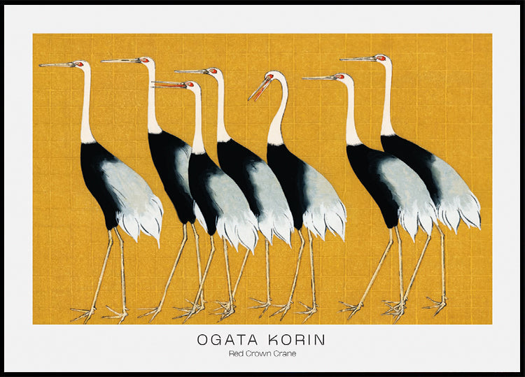 Red Crown Crane By Ogata Korin Plakat - Posterbox.dk