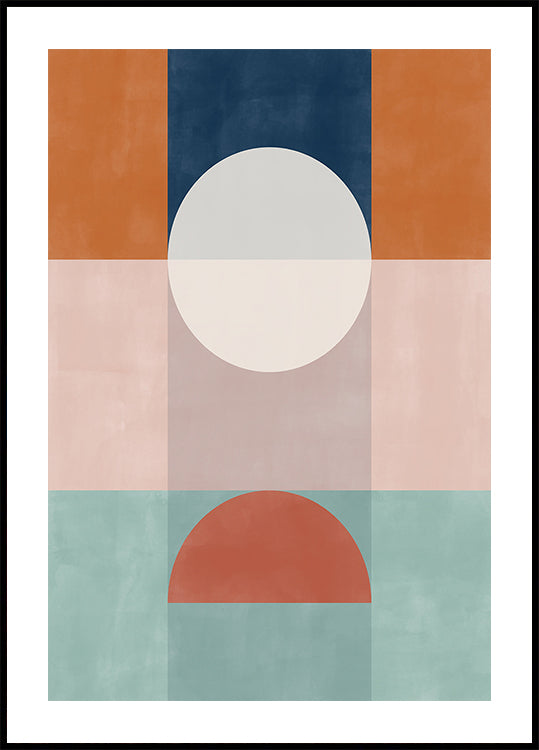 Abstract Geometric Artwork With Earthy Tones Plakat