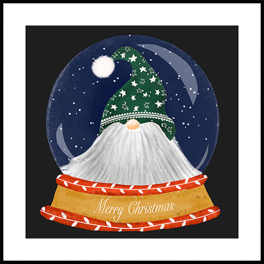 Christmas Santa Gnome Snow Globe - Merry Christmas Plakat