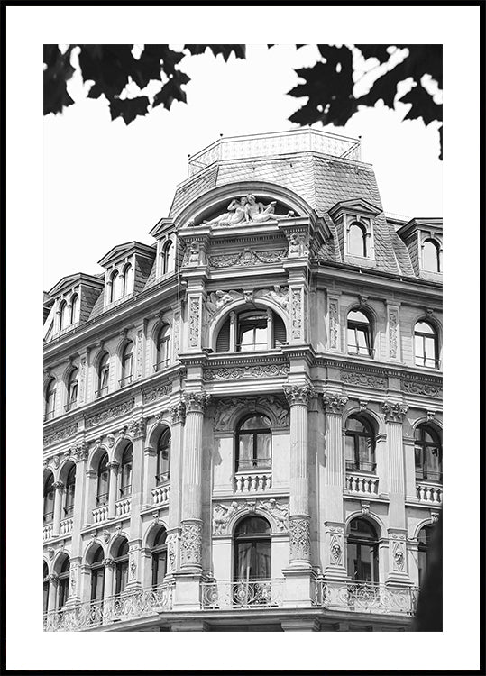 Vienna Baroque Townhouse Black & White Plakat