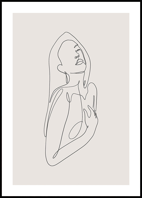 Woman in Line Art Plakat