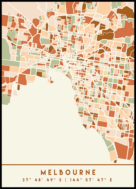 Black Maps Earth Tones 50 Plakat