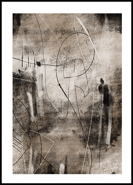 Abstract Lines and Textures Art Plakat - Posterbox.dk