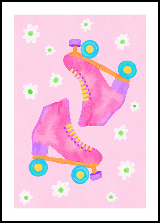 Roller Skates Pink  Plakat