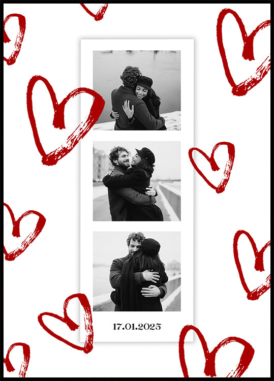 Couple Personalized Polaroid Photo Collage Plakat