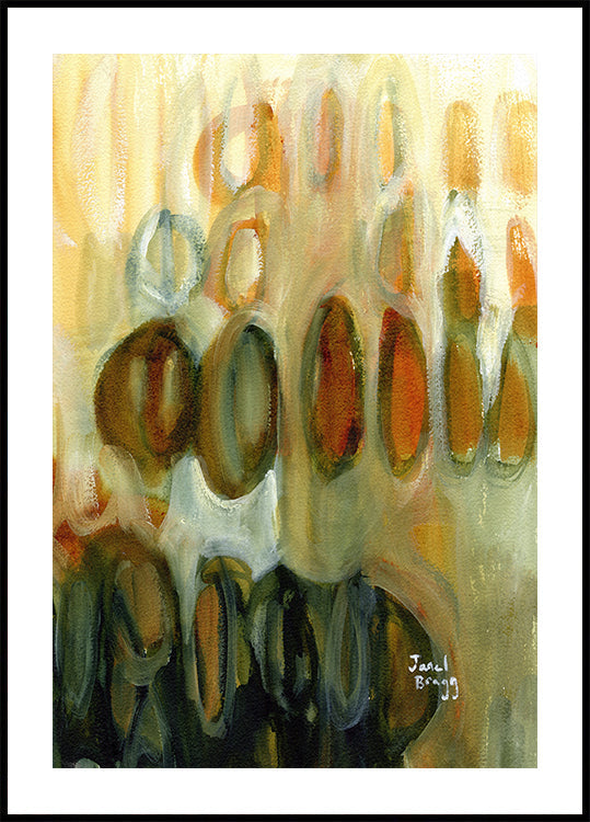Abstract With Ovals and Gold II Plakat
