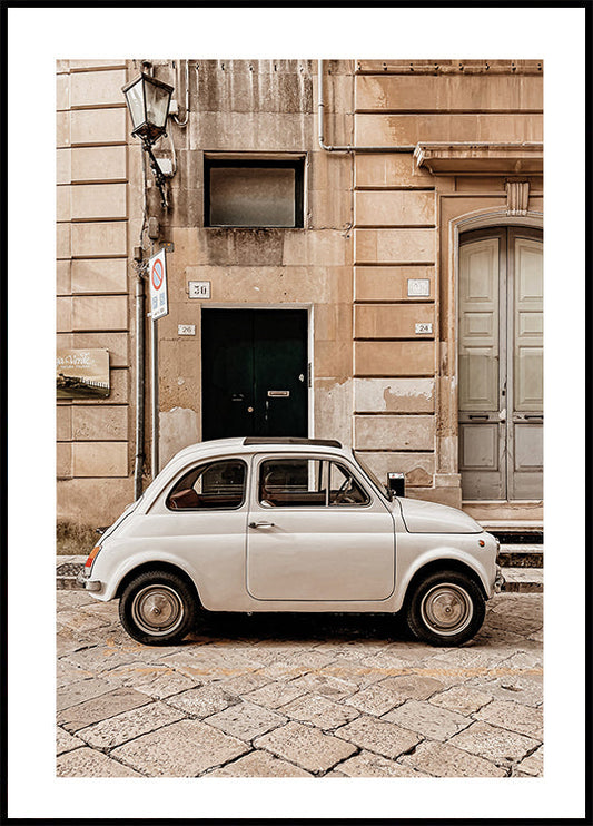 A Small White Car Plakat