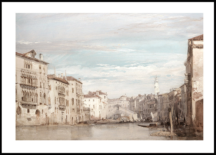 The Grand Canal Venice Looking Toward The Rialto By Richard Parkes Bonington Plakat - Posterbox.dk