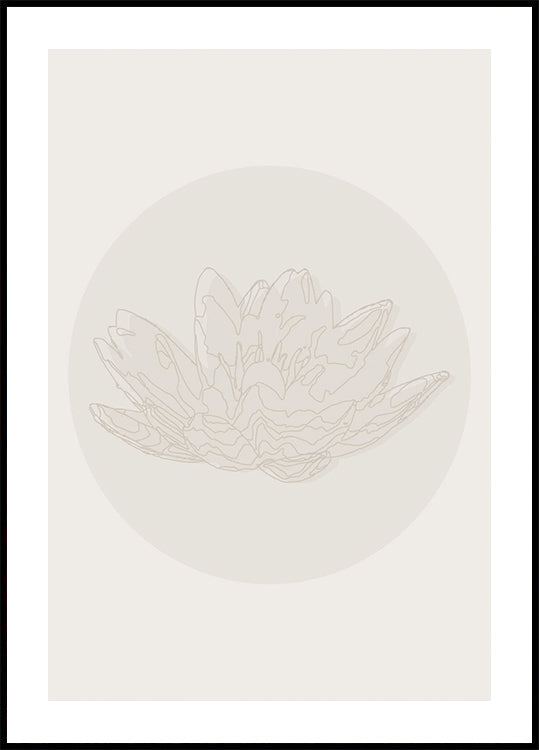 Lotus Serenity, Botanical Line Art Plakat