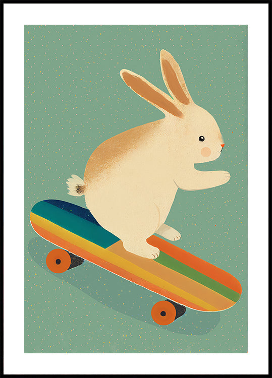 Skateboarding Bunny Plakat