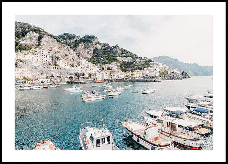 Amalfi coast with boats #2 Plakat