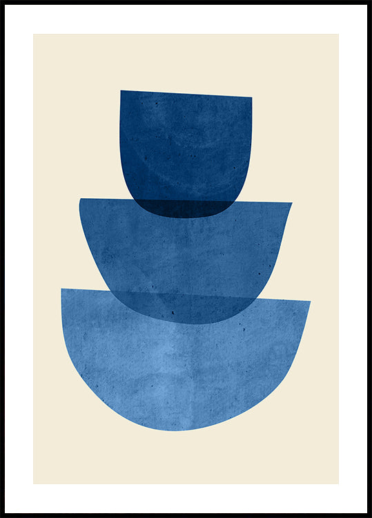 Geometric Abstract Shapes Blue Plakat