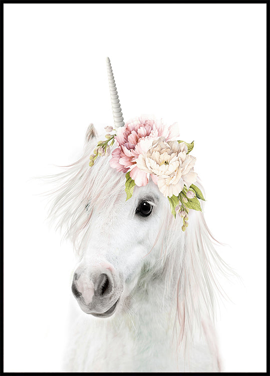 Floral Unicorn Plakat